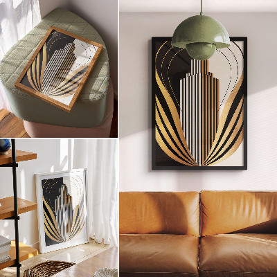 Lienzo decorativo moderno con diseño de líneas arquitectónicas elegantes