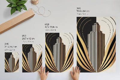 Lienzo decorativo moderno con diseño de líneas arquitectónicas elegantes