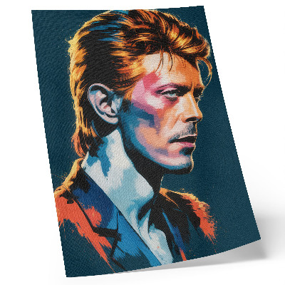 Póster con colores saturados Un retrato de arte pop con colores dinámicos.
