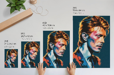 Póster con colores saturados Un retrato de arte pop con colores dinámicos.