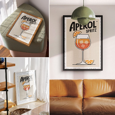 Lienzo decorativo moderno Fondo naranja con bebida Aperol