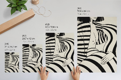 Lámina artística de alta calidad Elegancia de rayas geométricas blancas y negras