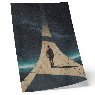 Póster Persona en la carretera, perspectiva del espacio nocturno