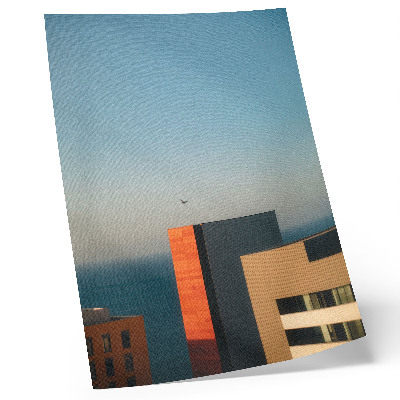 Lienzo decorativo moderno Modernidad, mar, edificios, pájaro, inmensidad, cielo