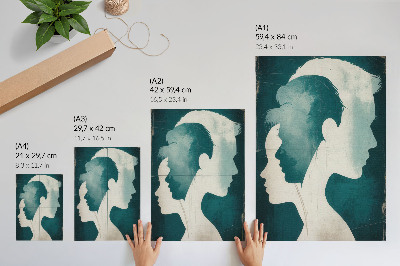 Póster Siluetas turquesas con delicadas líneas blancas