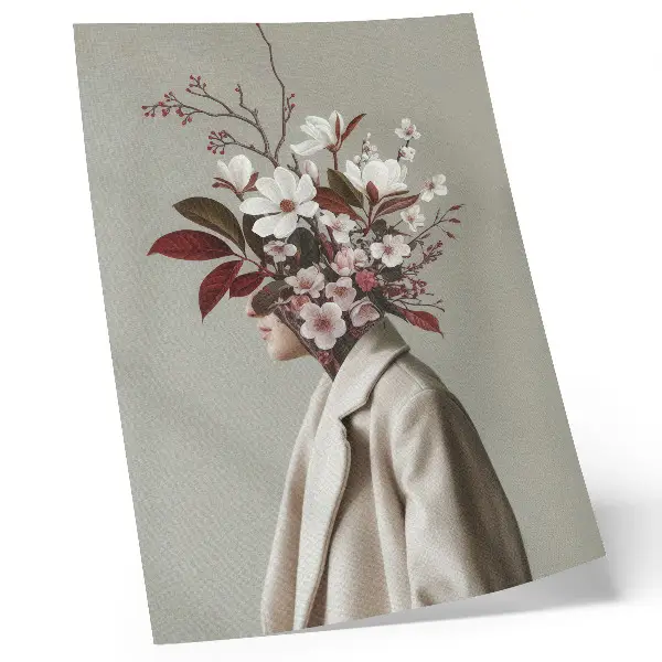 Lienzo decorativo moderno con diseño de ramo de flores de inspiración artística