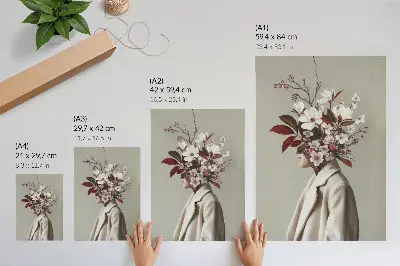 Lienzo decorativo moderno con diseño de ramo de flores de inspiración artística
