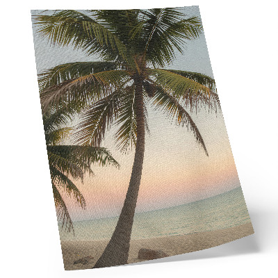 Lámina artística de alta calidad Palmeras mar puesta de sol pastel exótica