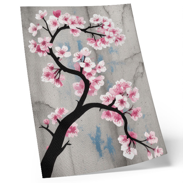 Lienzo decorativo moderno Delicadas flores sobre un fondo gris