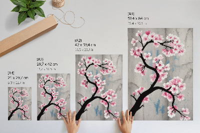 Lienzo decorativo moderno Delicadas flores sobre un fondo gris