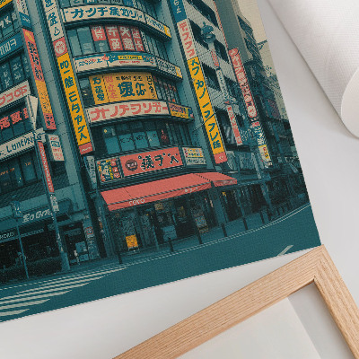 Lienzo decorativo moderno Inscripciones coloridas en edificios modernistas