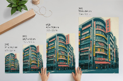 Lienzo decorativo moderno Inscripciones coloridas en edificios modernistas