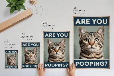 Lámina artística de gato retro con un toque de humor
