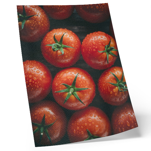 Lienzo decorativo moderno Tomates jugosos con gotas de agua