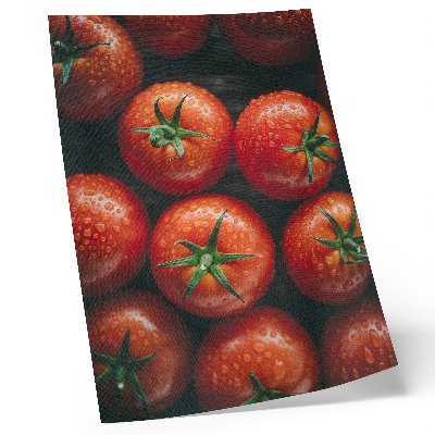 Lienzo decorativo moderno Tomates jugosos con gotas de agua
