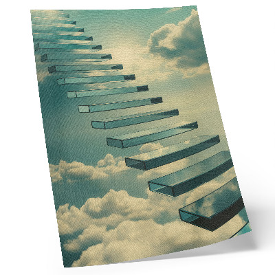 Lámina artística de alta calidad Escaleras de cristal entre las nubes, cielo turquesa