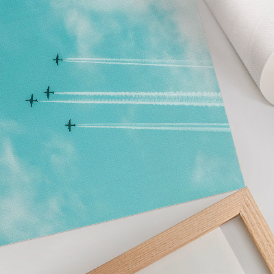 Lienzo decorativo moderno Aviones en el cielo en un sistema dinámico moderno
