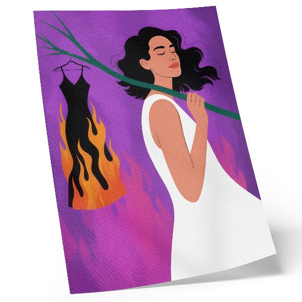 Póster con colores saturados Armonía de colores, una figura en movimiento, un aura extraordinaria