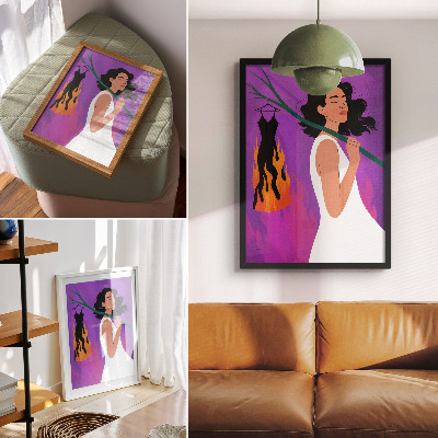 Póster con colores saturados Armonía de colores, una figura en movimiento, un aura extraordinaria