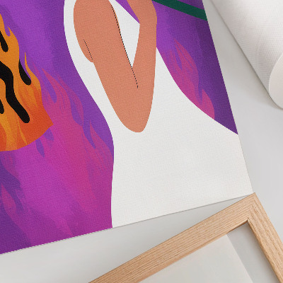 Póster con colores saturados Armonía de colores, una figura en movimiento, un aura extraordinaria