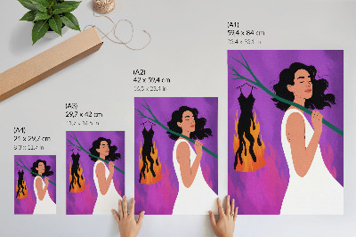 Póster con colores saturados Armonía de colores, una figura en movimiento, un aura extraordinaria