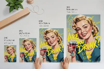 Lámina artística de alta calidad con diseño de texto de cómic retro de mujer en colores dinámicos