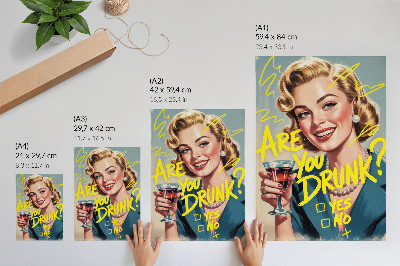 Lámina artística de alta calidad Texto de cómic retro de mujer con colores dinámicos