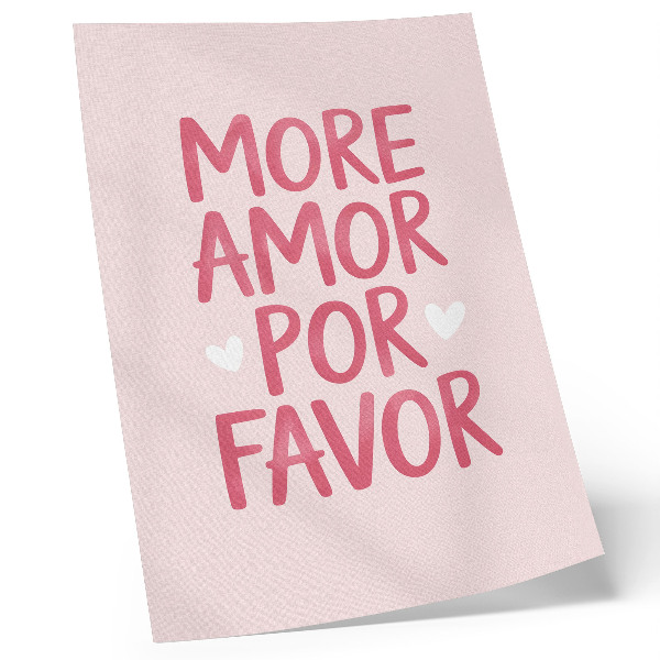 Póster con colores saturados Texto alegre con letras de corazón rojo