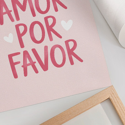 Póster con colores saturados Texto alegre con letras de corazón rojo