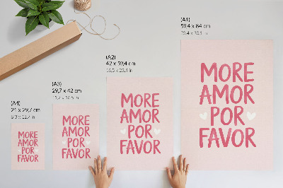 Póster con colores saturados Texto alegre con letras de corazón rojo