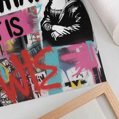 Póster con colores saturados Texto de icono clásico de graffiti enérgico en contraste