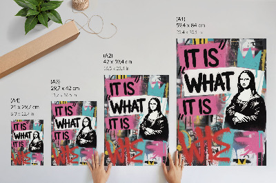 Póster con colores saturados Texto de icono clásico de graffiti enérgico en contraste
