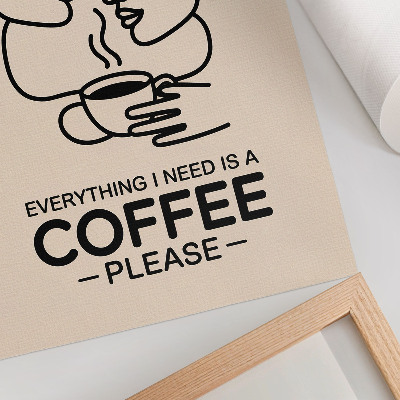 Póster Contornos faciales minimalistas, taza de café