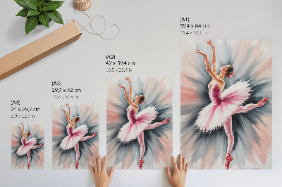 Lámina artística de alta calidad Bailarina de rosa con un fondo dinámico
