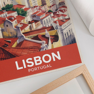 Póster Panorama de la ciudad, colores cálidos, ambiente tranquilo