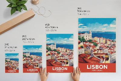 Póster Panorama de la ciudad, colores cálidos, ambiente tranquilo