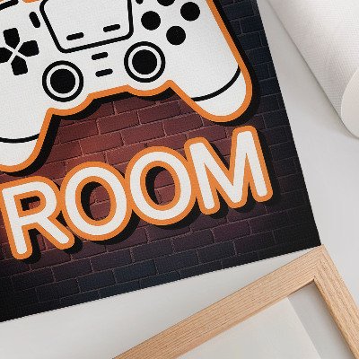 Lienzo decorativo moderno Controlador de letrero de neón sobre fondo negro