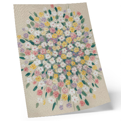 Lienzo decorativo moderno Flores coloridas, hojas en tonos pastel, frescura.
