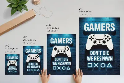 Lámina artística de alta calidad con diseño de pared de ladrillos azules y letras blancas de controladores