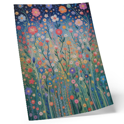 Lienzo decorativo moderno Hermosas flores contra el cielo estrellado