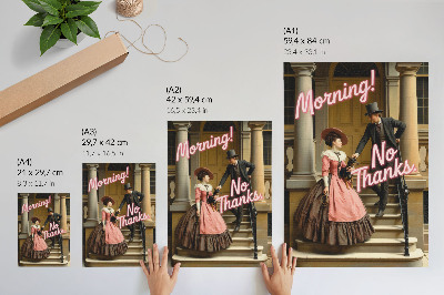 Póster Trajes históricos, inscripciones en pastel, modernidad