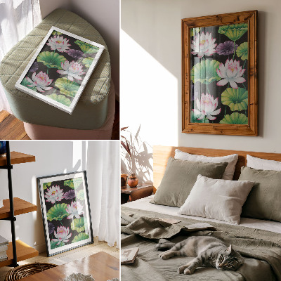 Póster con colores saturados La belleza de la naturaleza: flores y hojas verdes.