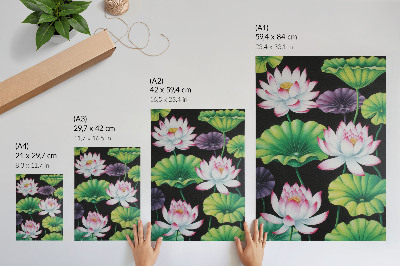 Póster con colores saturados La belleza de la naturaleza: flores y hojas verdes.