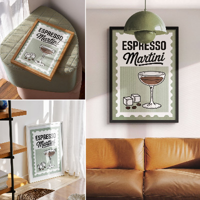 Lámina artística de alta calidad Gráficos de estilo vintage para Espresso Martini