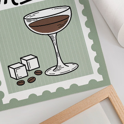 Lámina artística de alta calidad Gráficos de estilo vintage para Espresso Martini