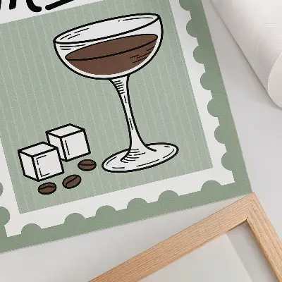 Lámina artística de Espresso Martini estilo vintage lámina de alta calidad