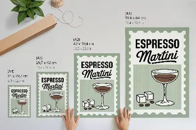 Lámina artística de Espresso Martini estilo vintage lámina de alta calidad