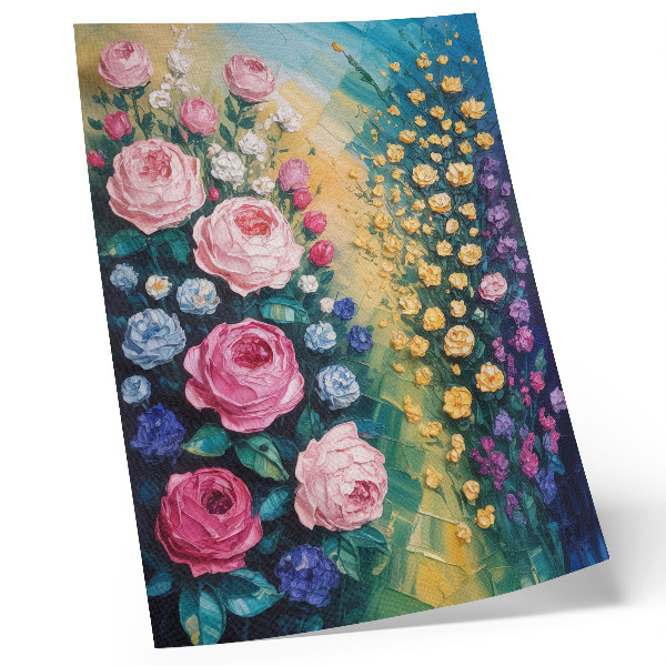 Póster con colores saturados Flores, rosas, colores vivos, ambiente abstracto