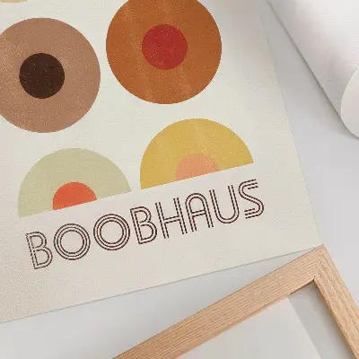 Gráficos estilo Bauhaus de Boobhaus póster con colores saturados