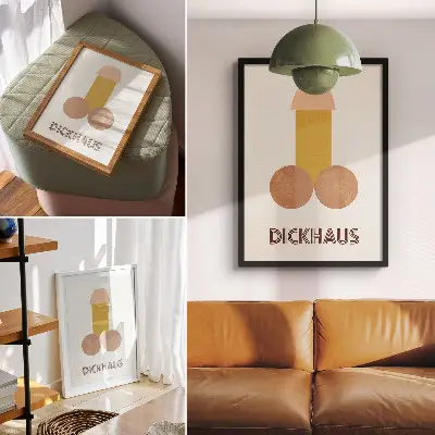 Lienzo decorativo moderno con gráficos estilo Bauhaus de Dickhaus